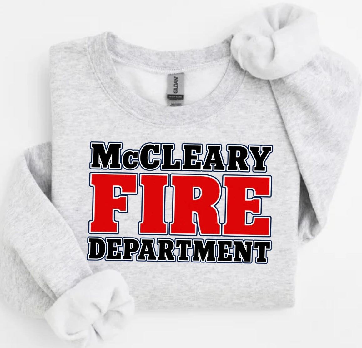 McCleary Fire Dept. crewneck or hoodie GREY (FRONT PRINT ONLY)
