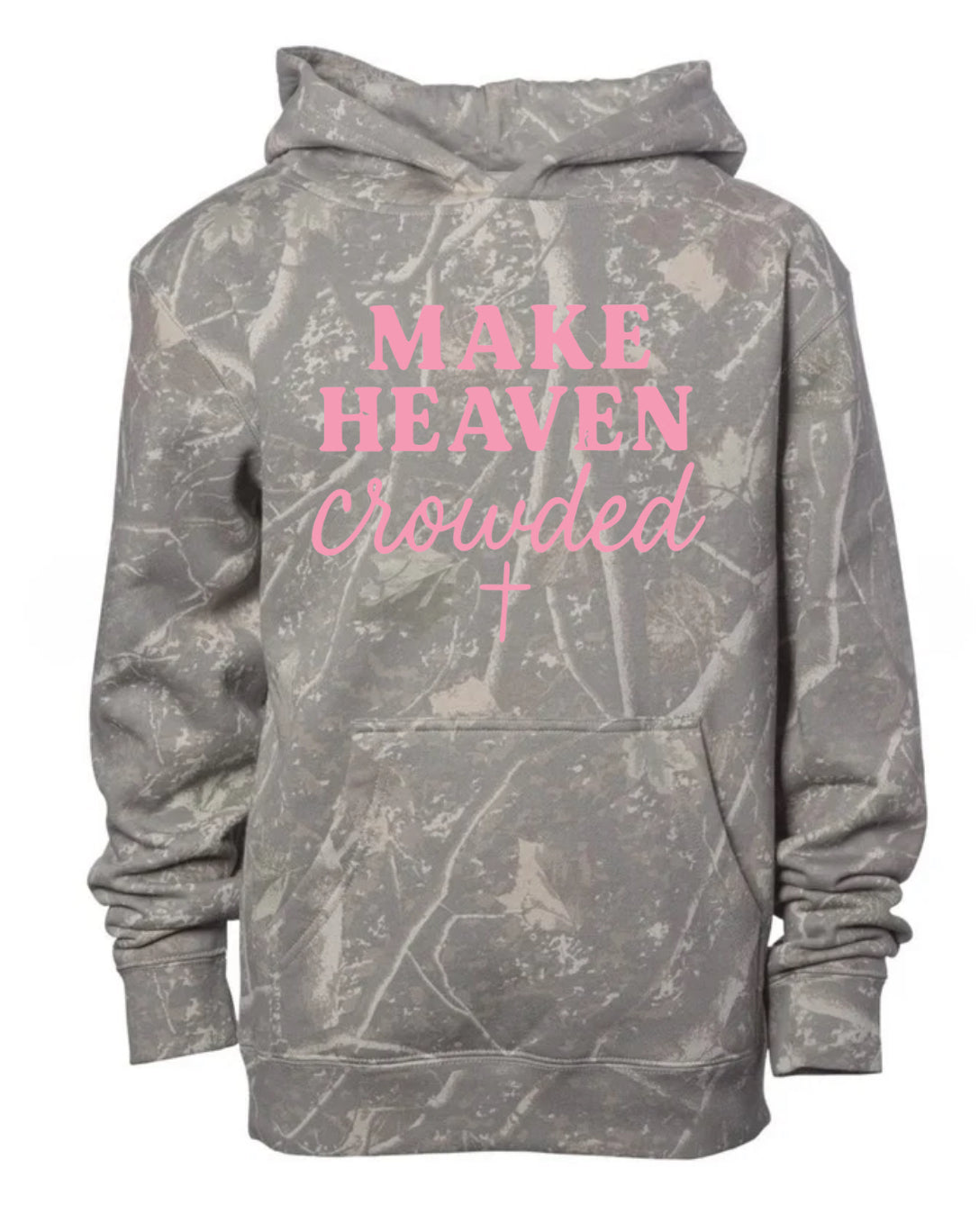 Make heaven crowded deadwood camo hoodie (youth & adult-no drawstrings)