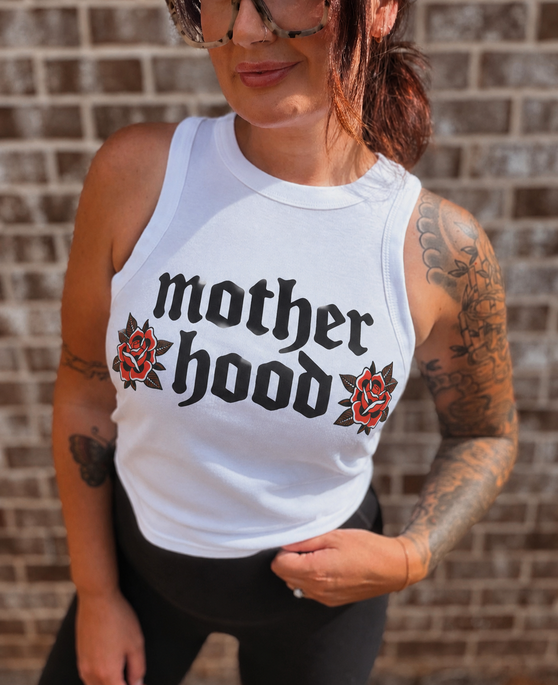 Motherhood rose micro rib racer tank