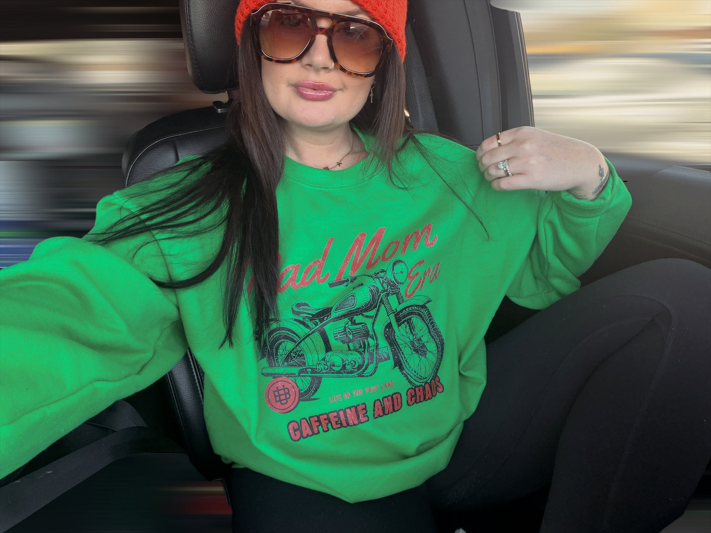 Rad mom era GREEN crewneck