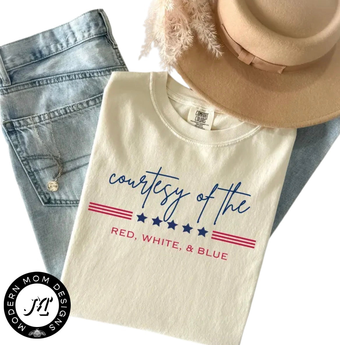 Courtesy of the red white & blue(tee, crewneck, or hoodie)
