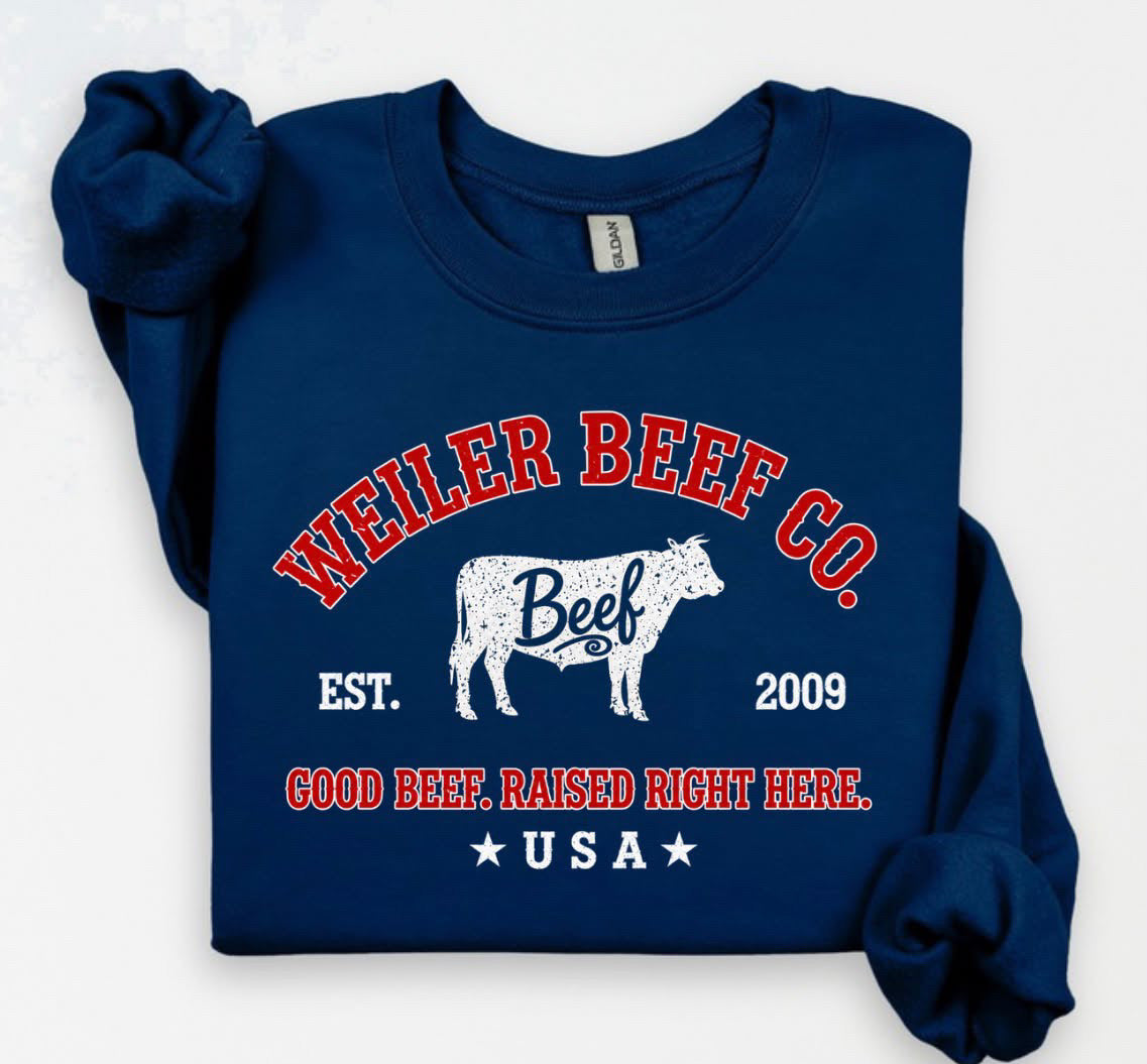 Weiler Beef navy crewneck