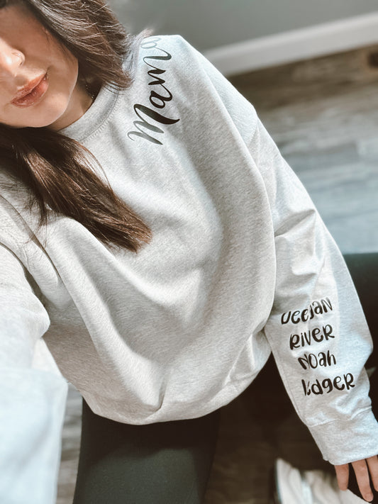 Mama custom sleeve crewneck