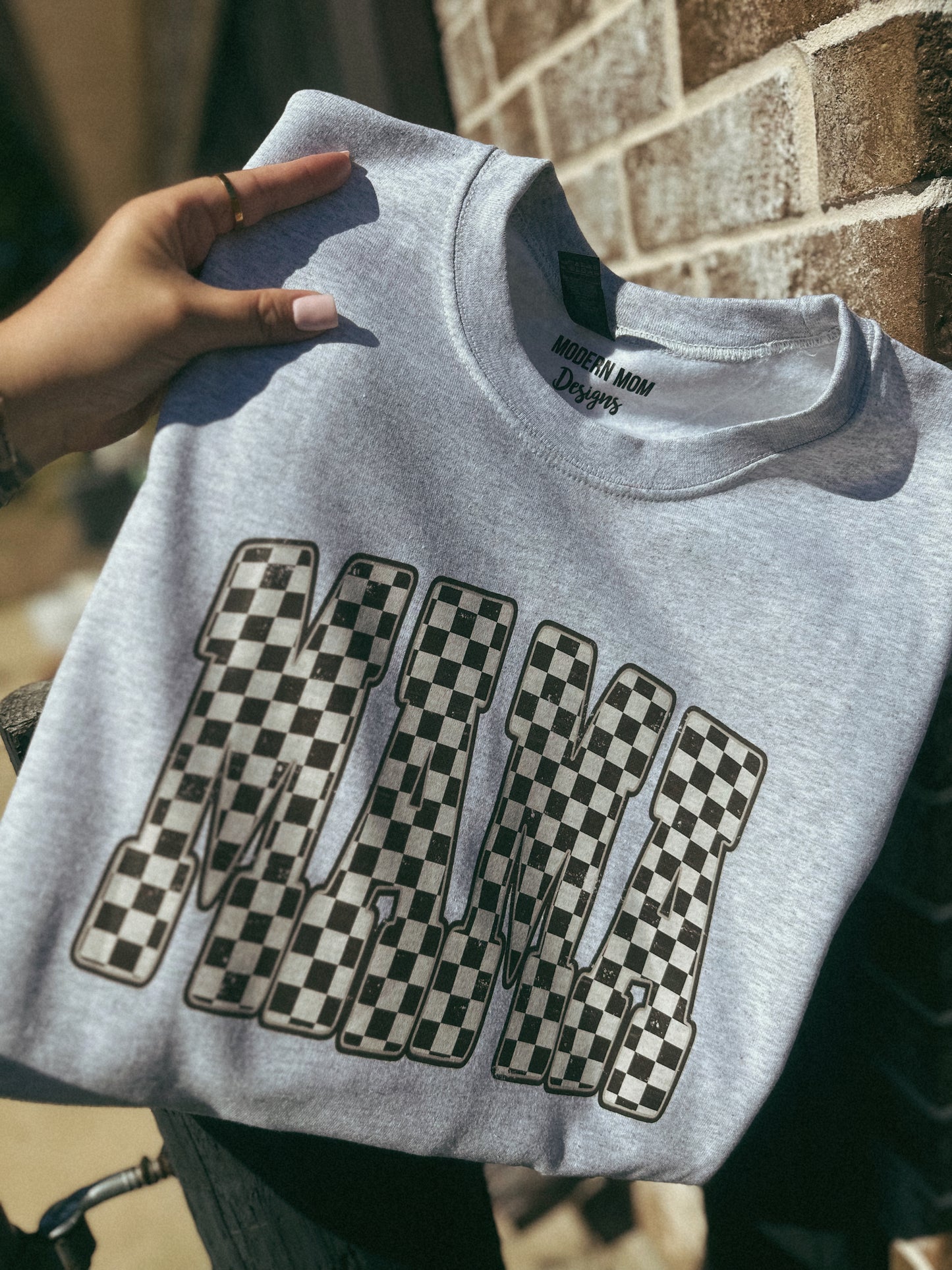 Mama checkered crewneck