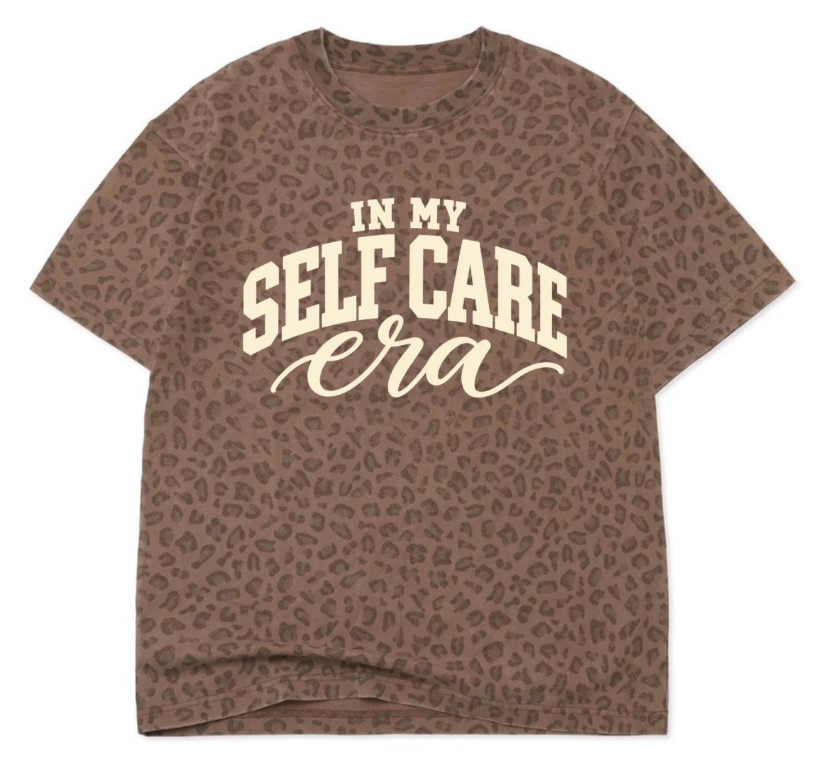 In my self care era leopard tee