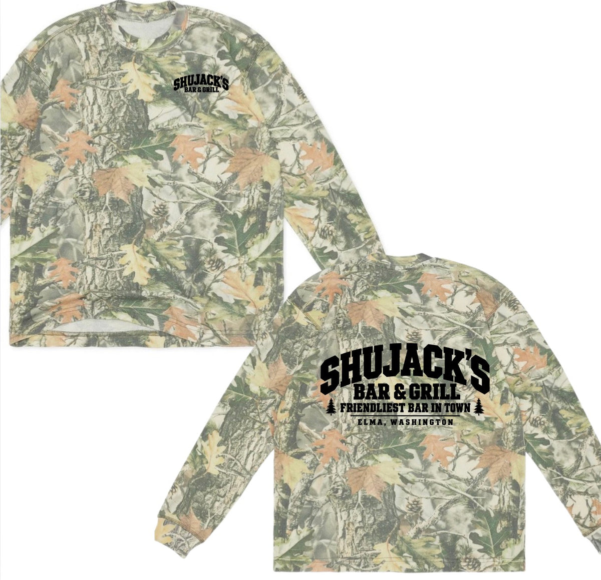SHUJACK’S bar & grill camo longsleeve