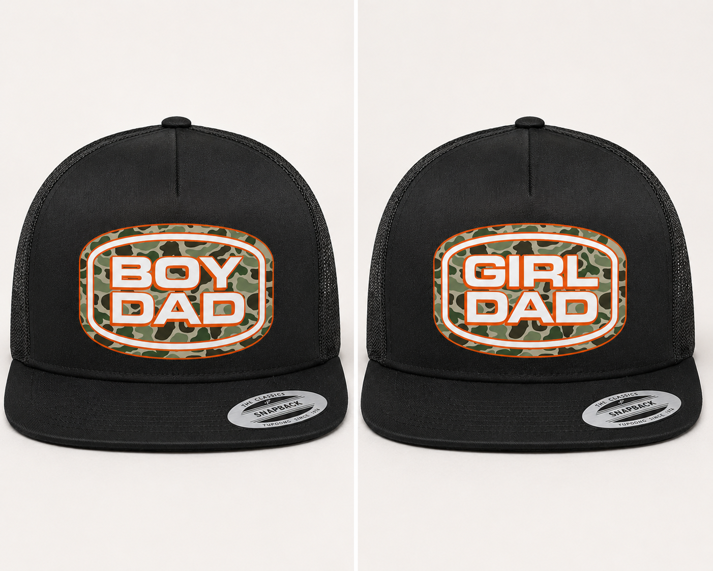 Boy dad or girl dad duck camo -flat bill or 5panel trucker