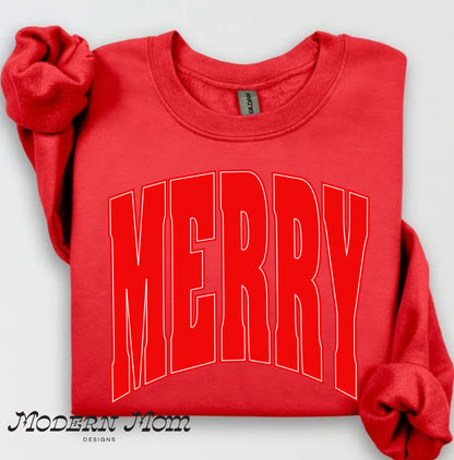 MERRY crewneck (GREEN, PINK, RED, OR MARROON)