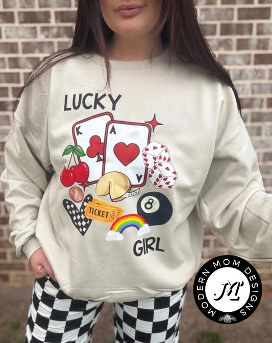 Lucky girl(tee, crewneck or hoodie)