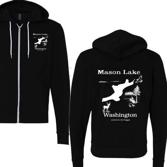 Mason Lake unisex adult full zip up sweatshirt