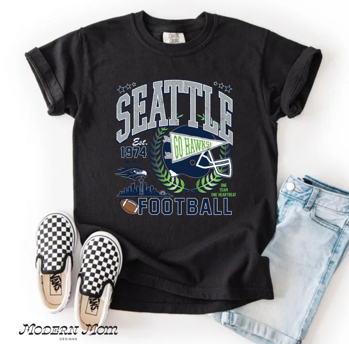 Seattle hawks collage (NEWBORN-youth XL)
