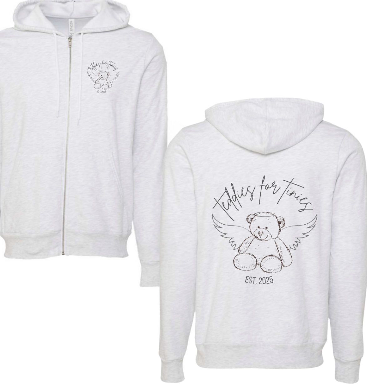 Teddies for tinies custom full zip up (please see color options)