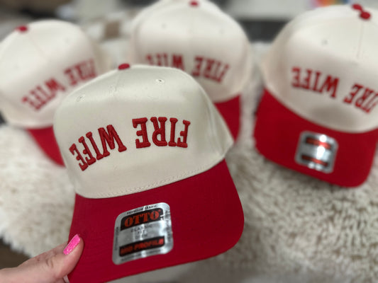 Fire wife embroidered trucker