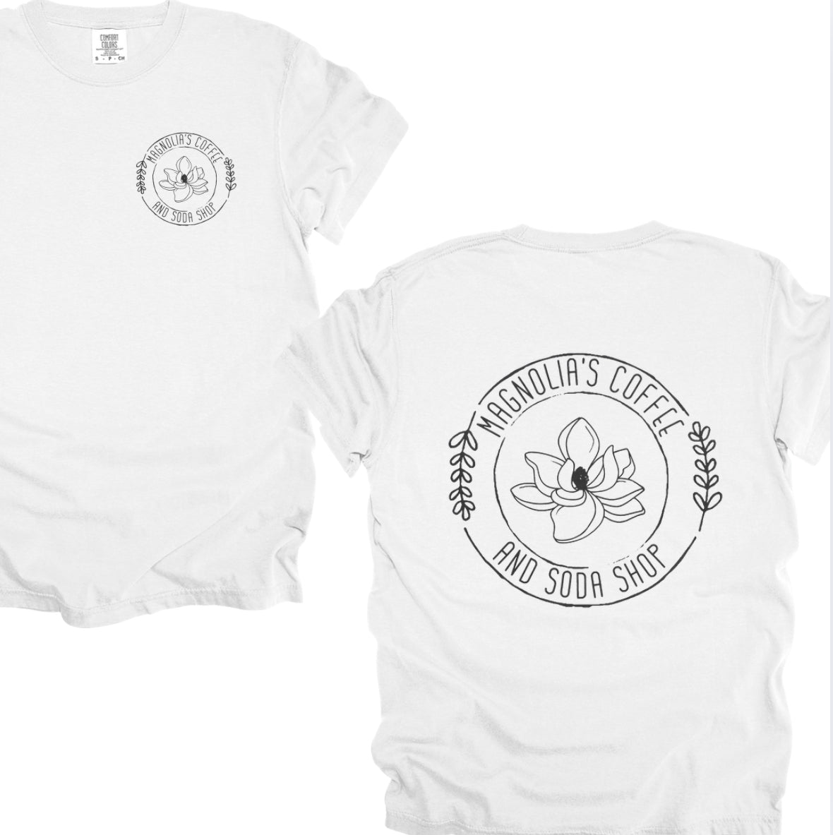Magnolia’s coffee & soda shop logo tee shirt