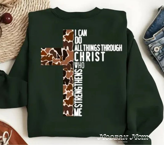 I can do all things through christ who strengthens me crewneck