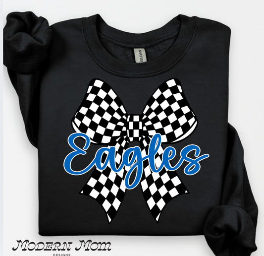 Eagles checkered bow