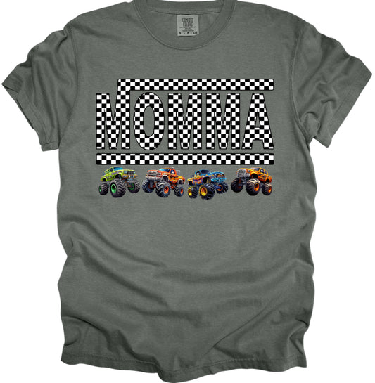 Momma checkered monster trucks