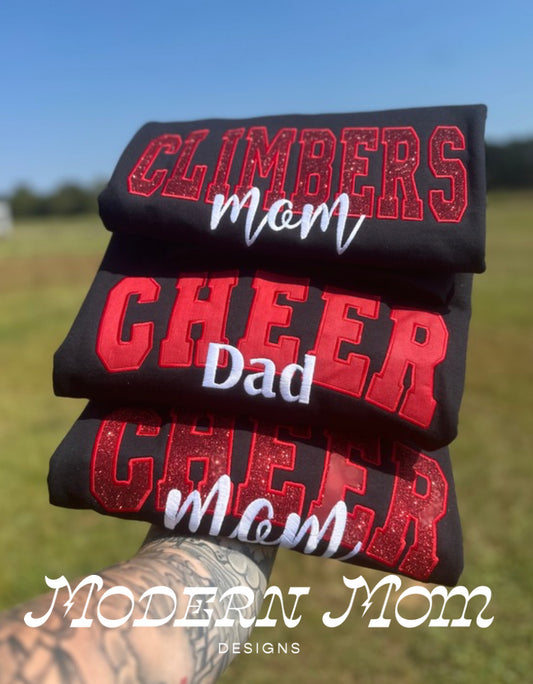 GLITTER CUSTOM (ANY NAME) CREWNECK EMBROIDERED CREWNECK (PLEASE ALLOW 15 business days for these to ship)