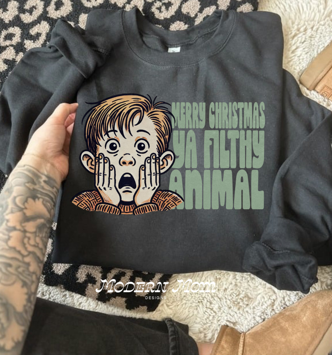 Filthy animal BLACK (tee, crewneck or hoodie )