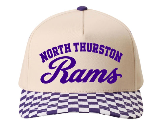 North Thurston checkered hat (screen print)