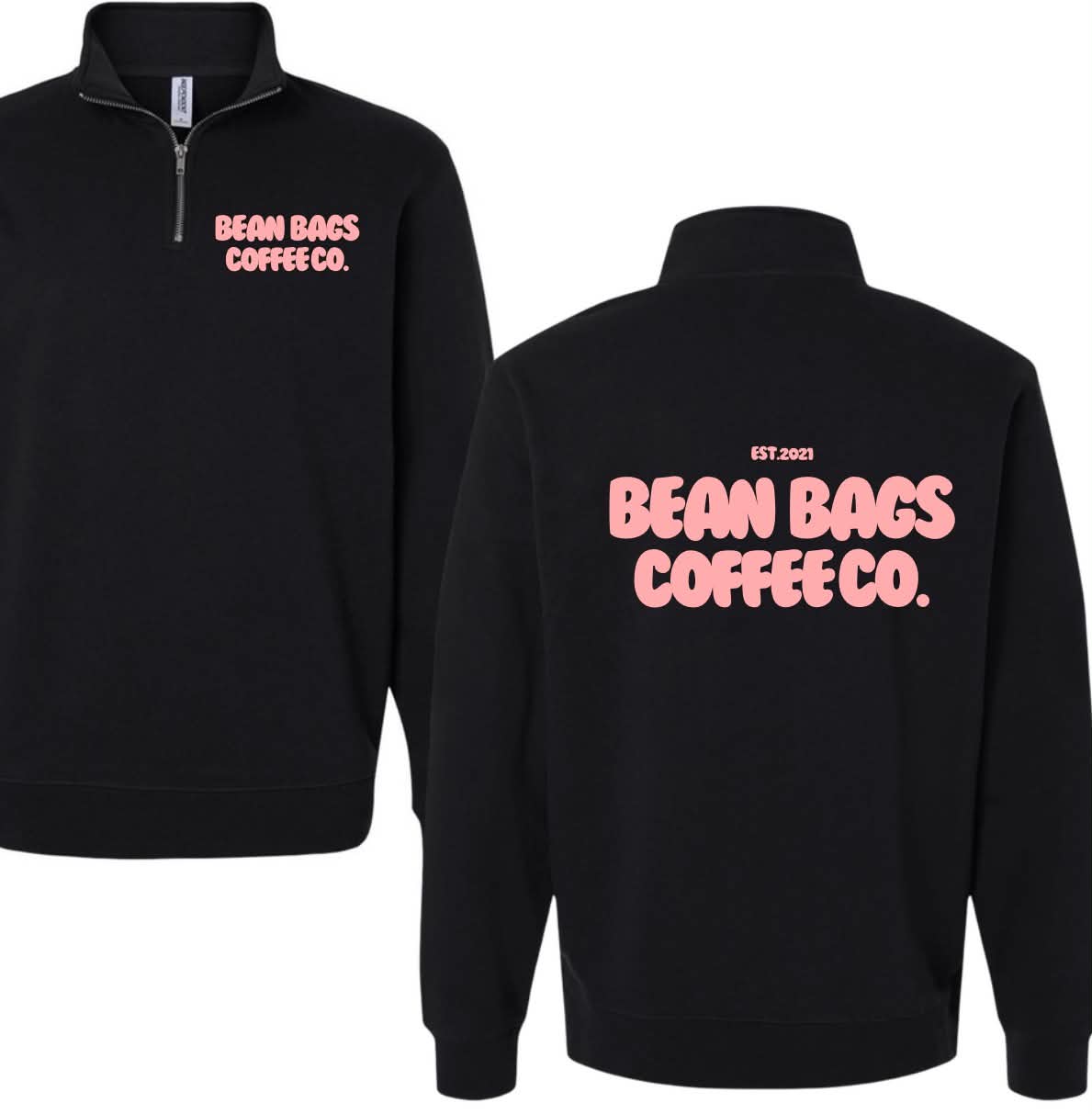 Bean Bags Coffee Co. bubble print quarter zip
