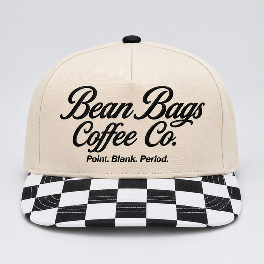 Bean Bags Coffee Co. Point. Blank. Period. Black print