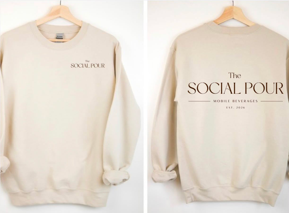 The social pour (sand with simple logo)