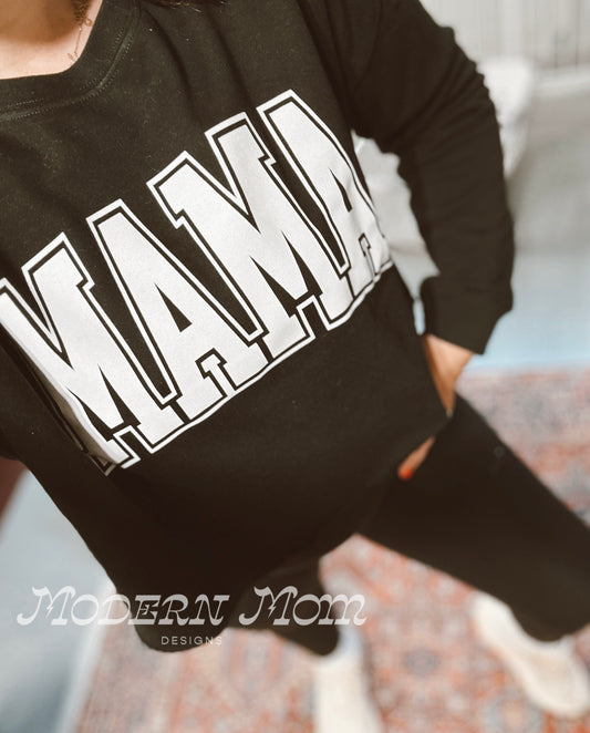 Mama variety raw crop lightweight crewneck