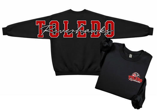 Toledo Riverhawks crewneck with big back print