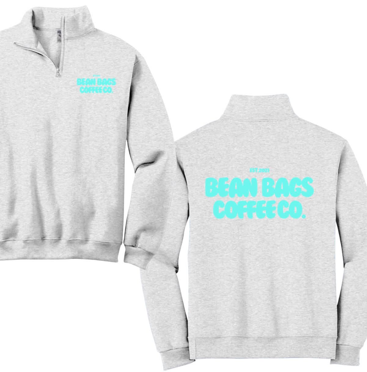 Bean Bags Coffee Co. bubble print quarter zip