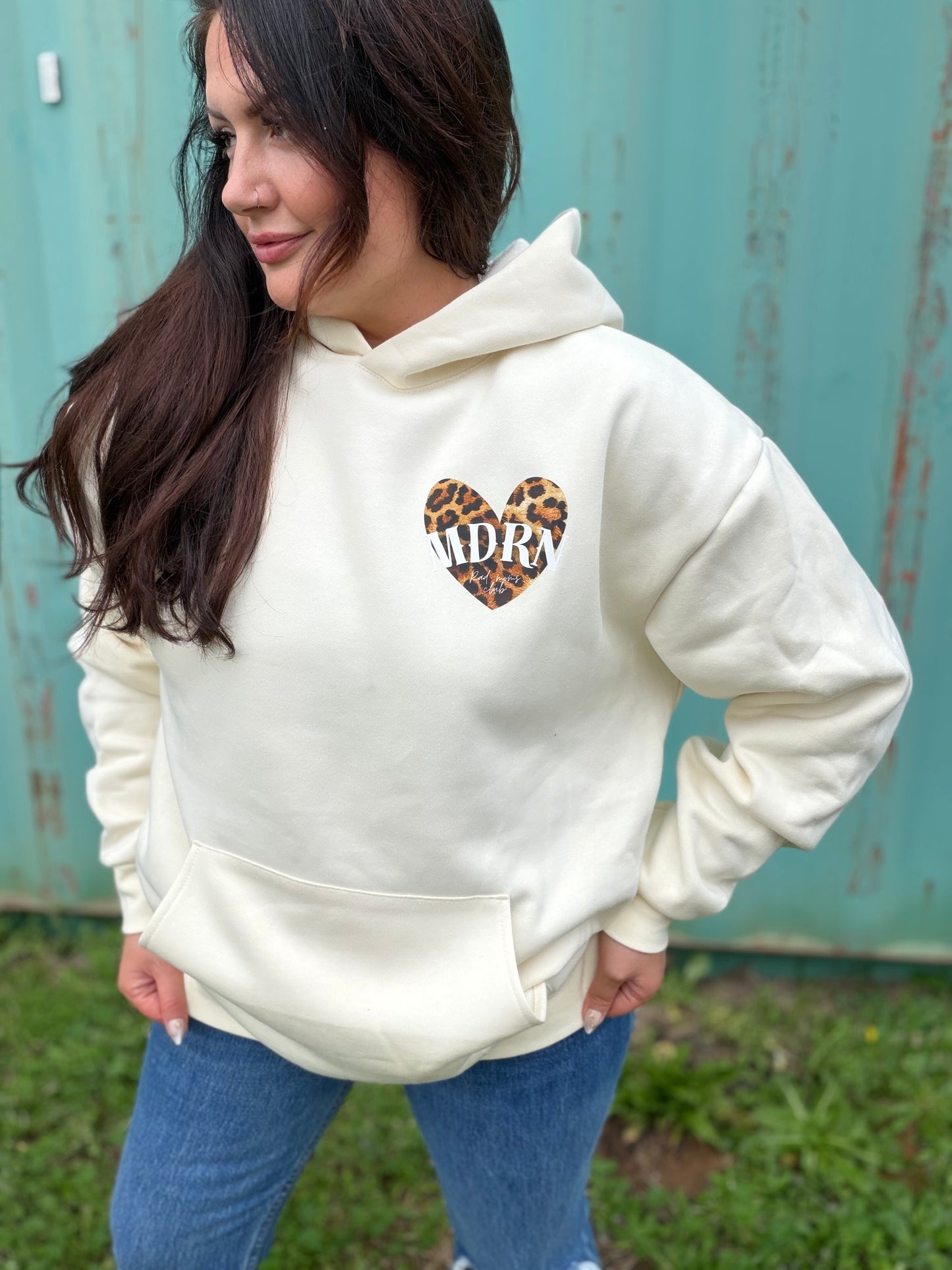 MDRN: Rad moms club leopard hoodie