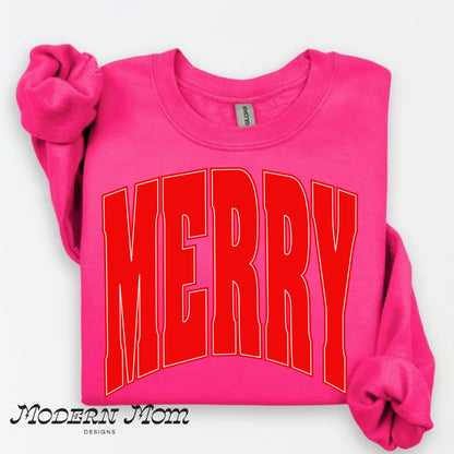 MERRY crewneck (GREEN, PINK, RED, OR MARROON)