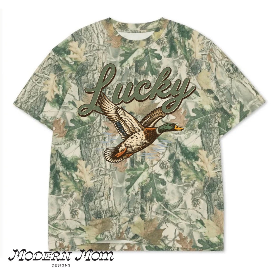 Lucky duck camo oversized boxy fit premium tee shirt
