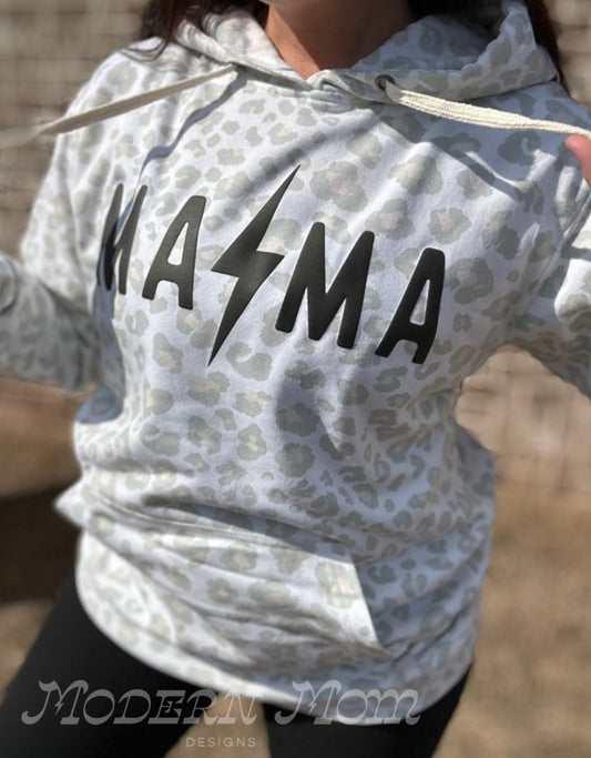 Snow leopard MAMA bolt (3D print) hoodie
