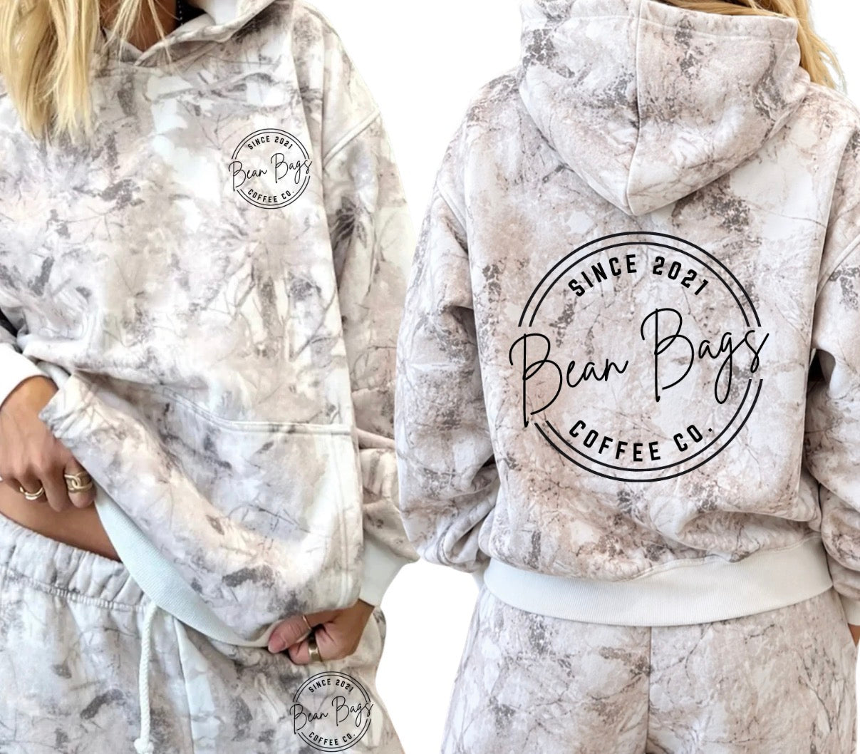Bean Bags Coffee Co. exclusive camo hoodie (black OG logo)