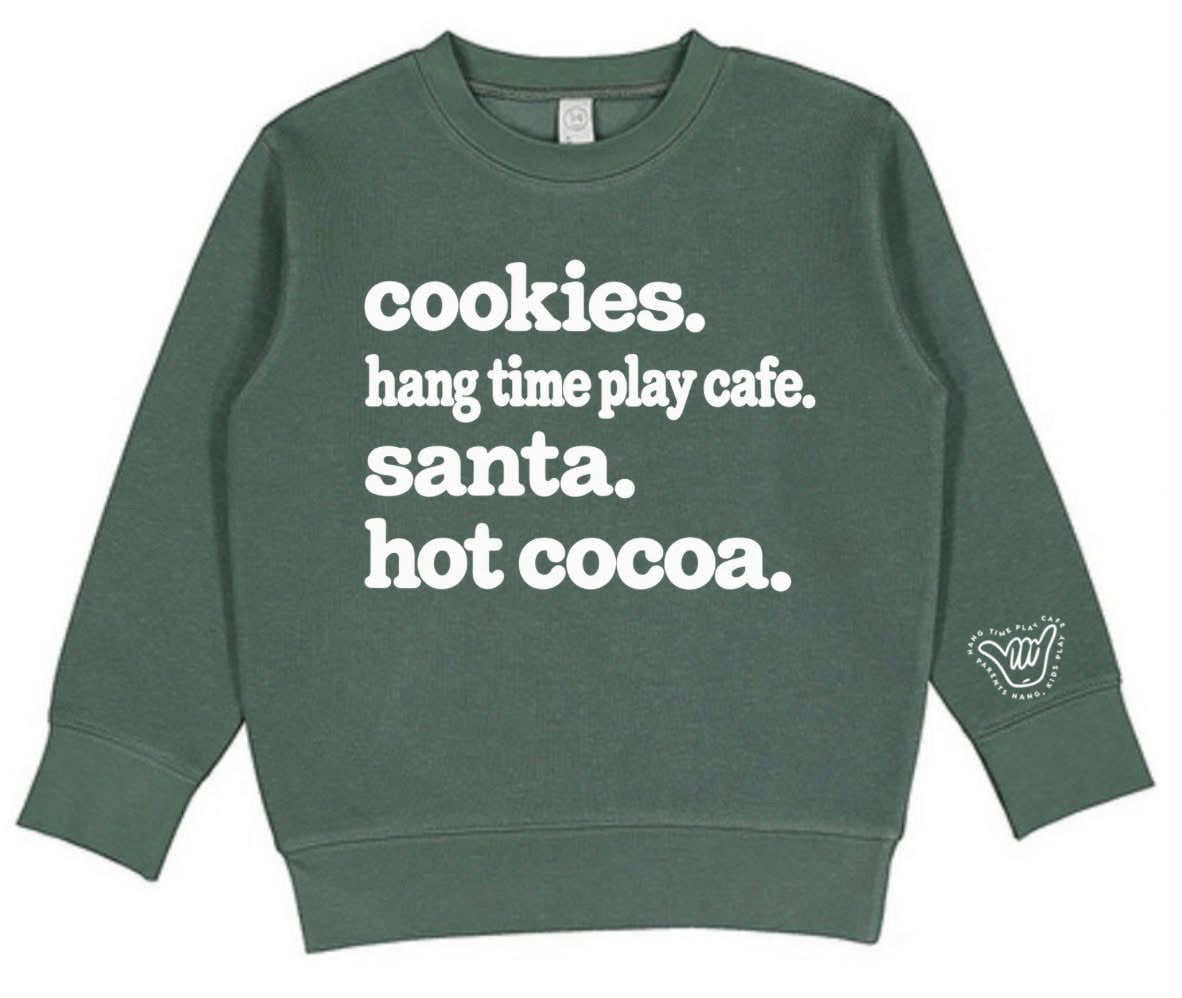 Hang Time Play Cafe toddler-Youth cookies. Hang time play cafe. Santa. Hot cocoa.