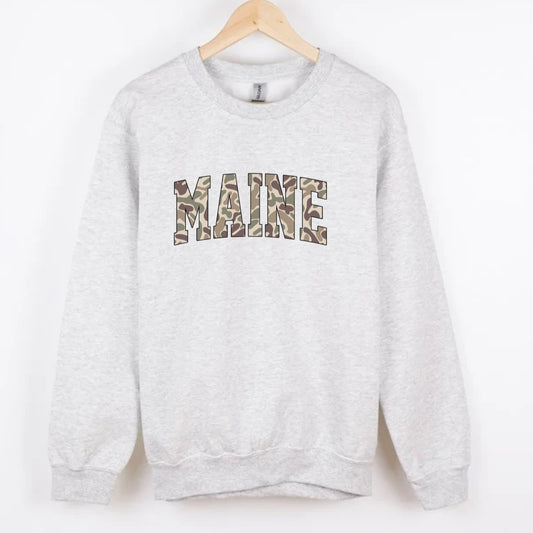 MAINE duck camo CREWNECK