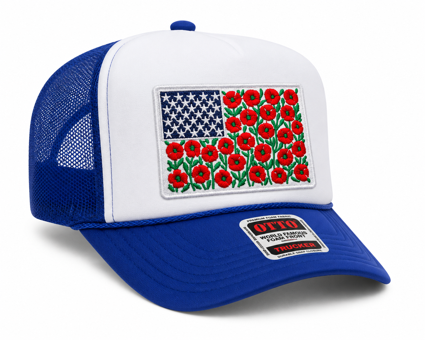 Royal blue floral flag