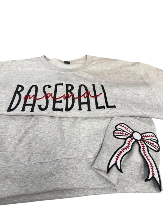 Embroidered CUSTOM sports crewneck with side bows (PLEASE ALLOW 15 business days for these to ship)