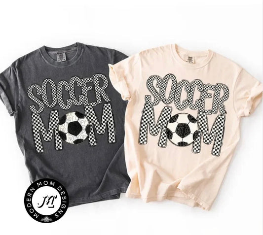Checkered soccer mom (tee shirt, crewneck or hoodie)