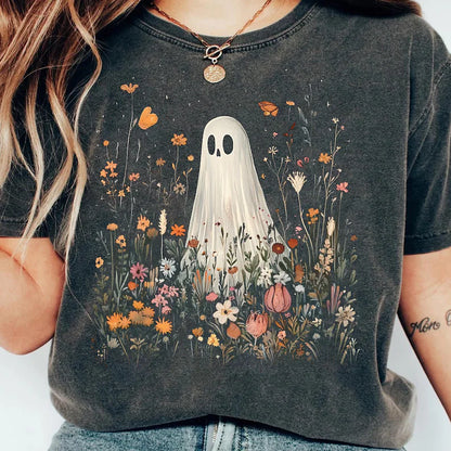 Floral ghost (tee shirt, crewneck or hoodie)