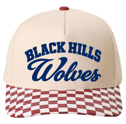 Wolves Black Hills checkered hat (screen print)