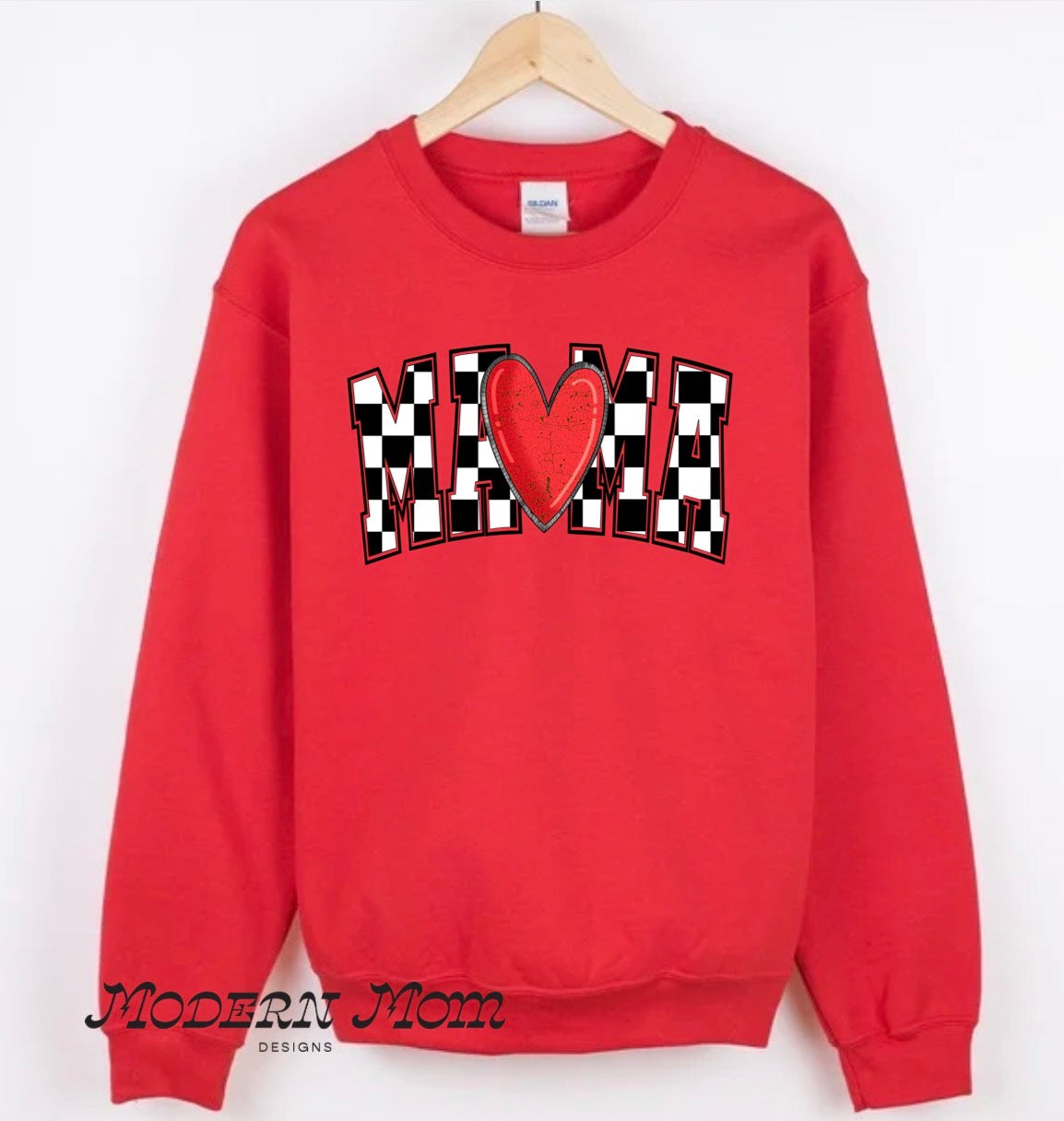 Mama checkered heart
