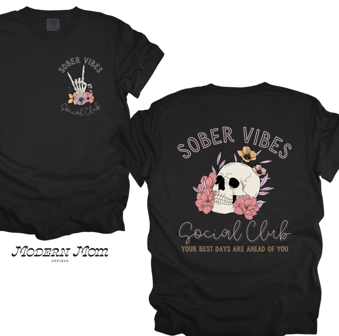 Sober vibes social club (tee, crewneck or hoodie )