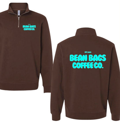 Bean Bags Coffee Co. bubble print quarter zip