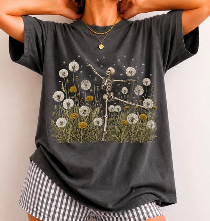Skelly flower field (tee shirt, crewneck or hoodie)