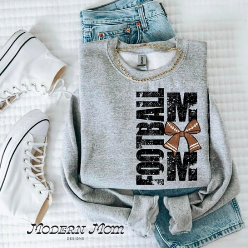 Football mom crewneck with bow