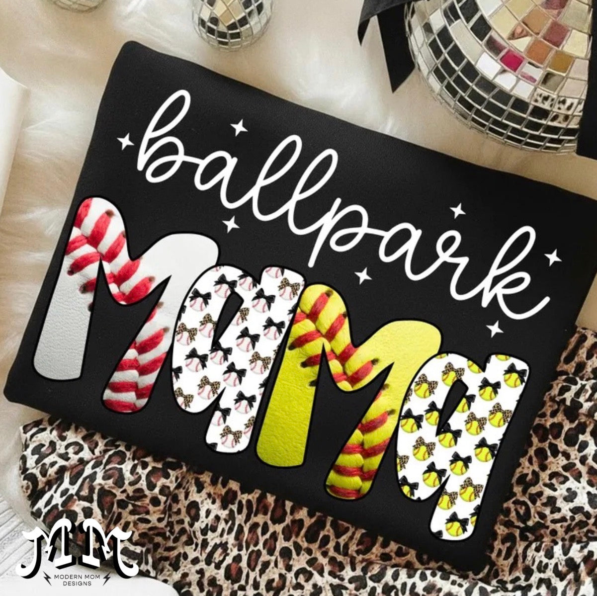 Ballpark mama(tee, crewneck, or hoodie)