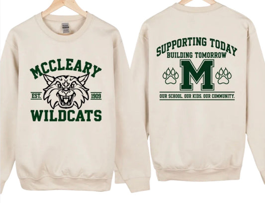 McCleary Wildcats sand crewneck or hoodie