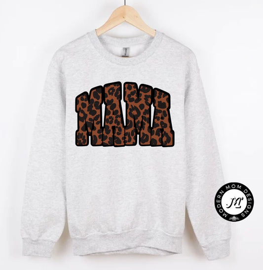 Mama leopard (tee shirt, crewneck or hoodie)